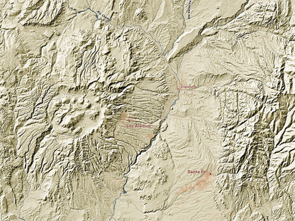 New Mexico Landforms and Rivers Fine Art Print Map
