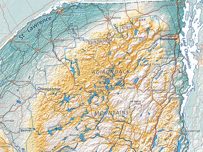 New York in Context Elevation Tints Fine Art Print Map