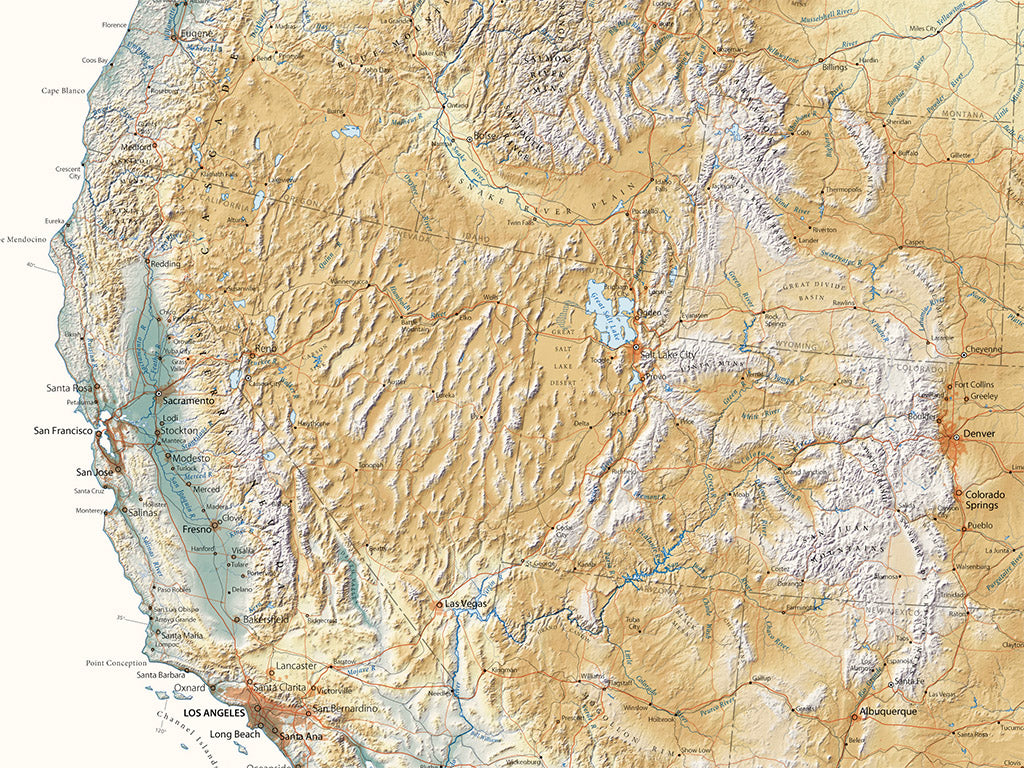 North America Elevation Tints Fine Art Print Map