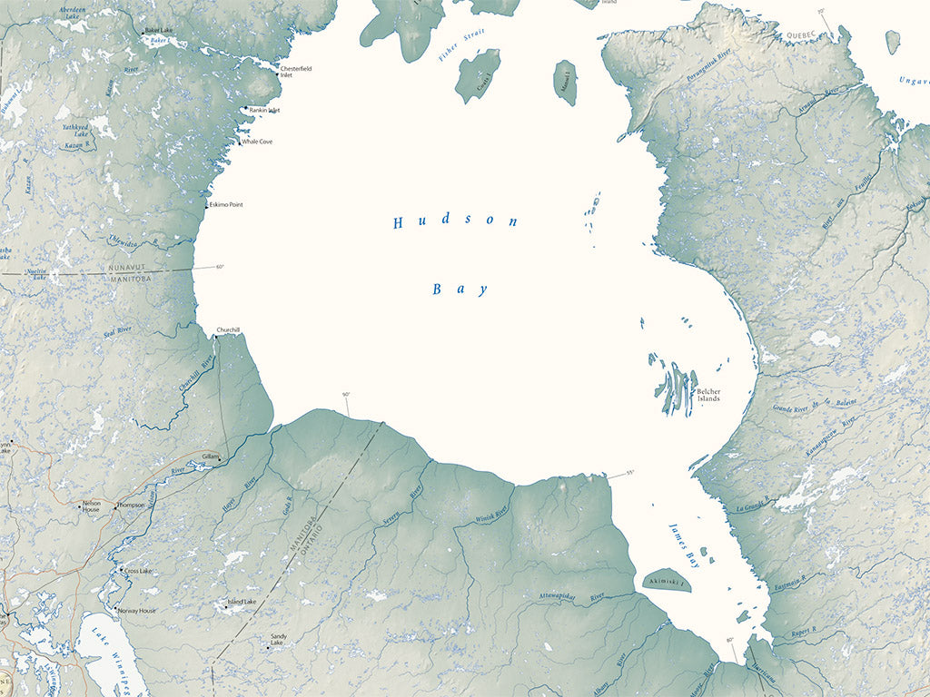 North America Elevation Tints Fine Art Print Map