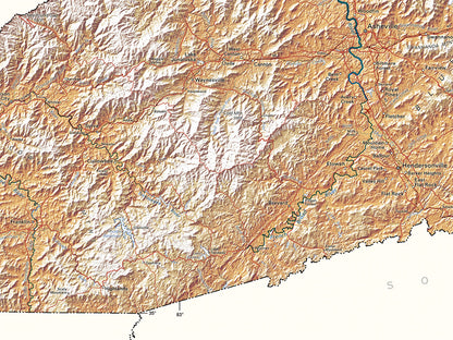 North Carolina Elevation Tints Fine Art Print Map