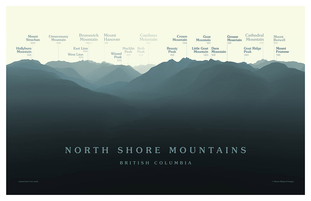 North Shore Mountains Peakscapes Elevation Panorama