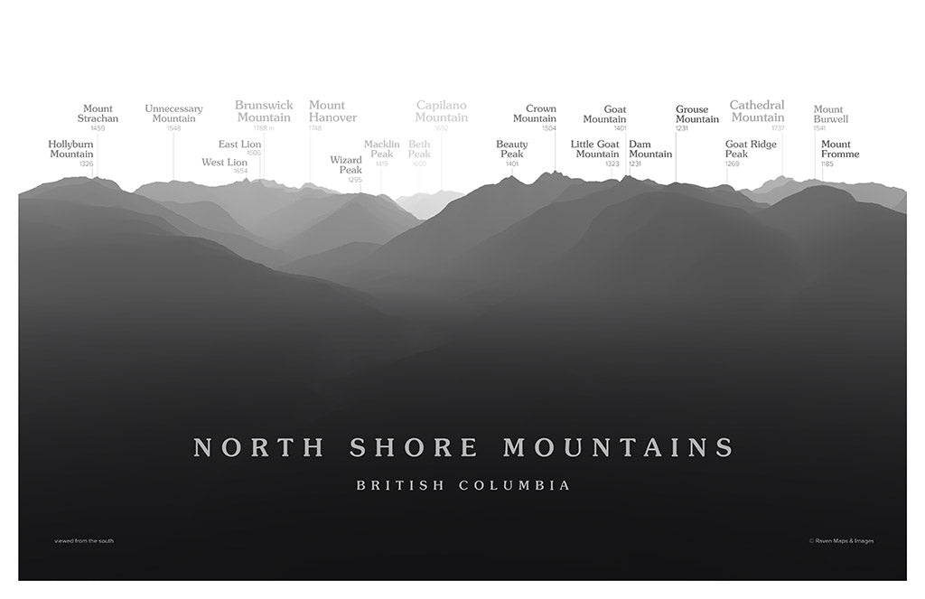 North Shore Mountains Peakscapes Elevation Panorama