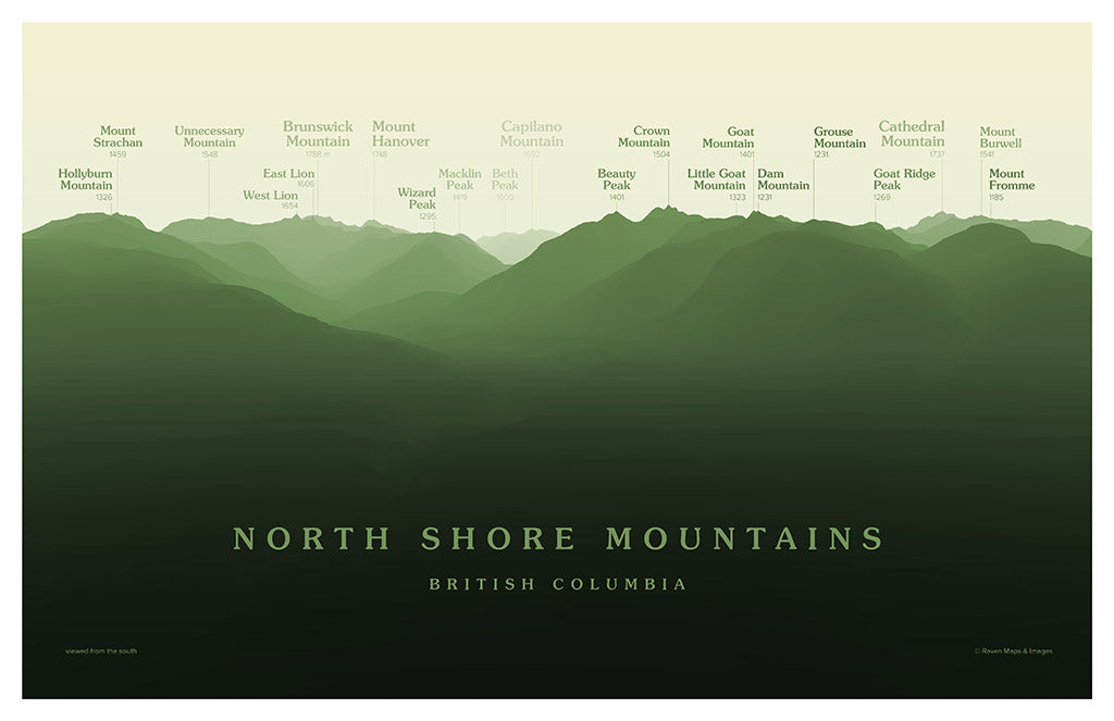 North Shore Mountains Peakscapes Elevation Panorama