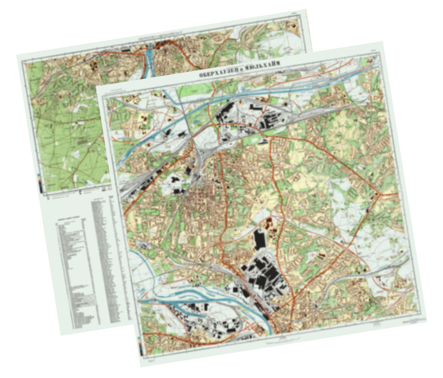 Oberhausen, Mulheim (Germany) 2-Sheet Set - Soviet Military City Plans