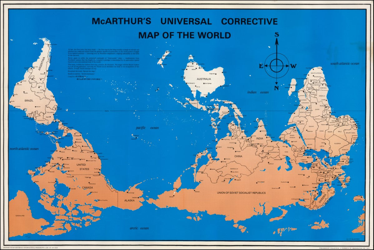 McArthur's Universal Corrective Map of the World, laminated