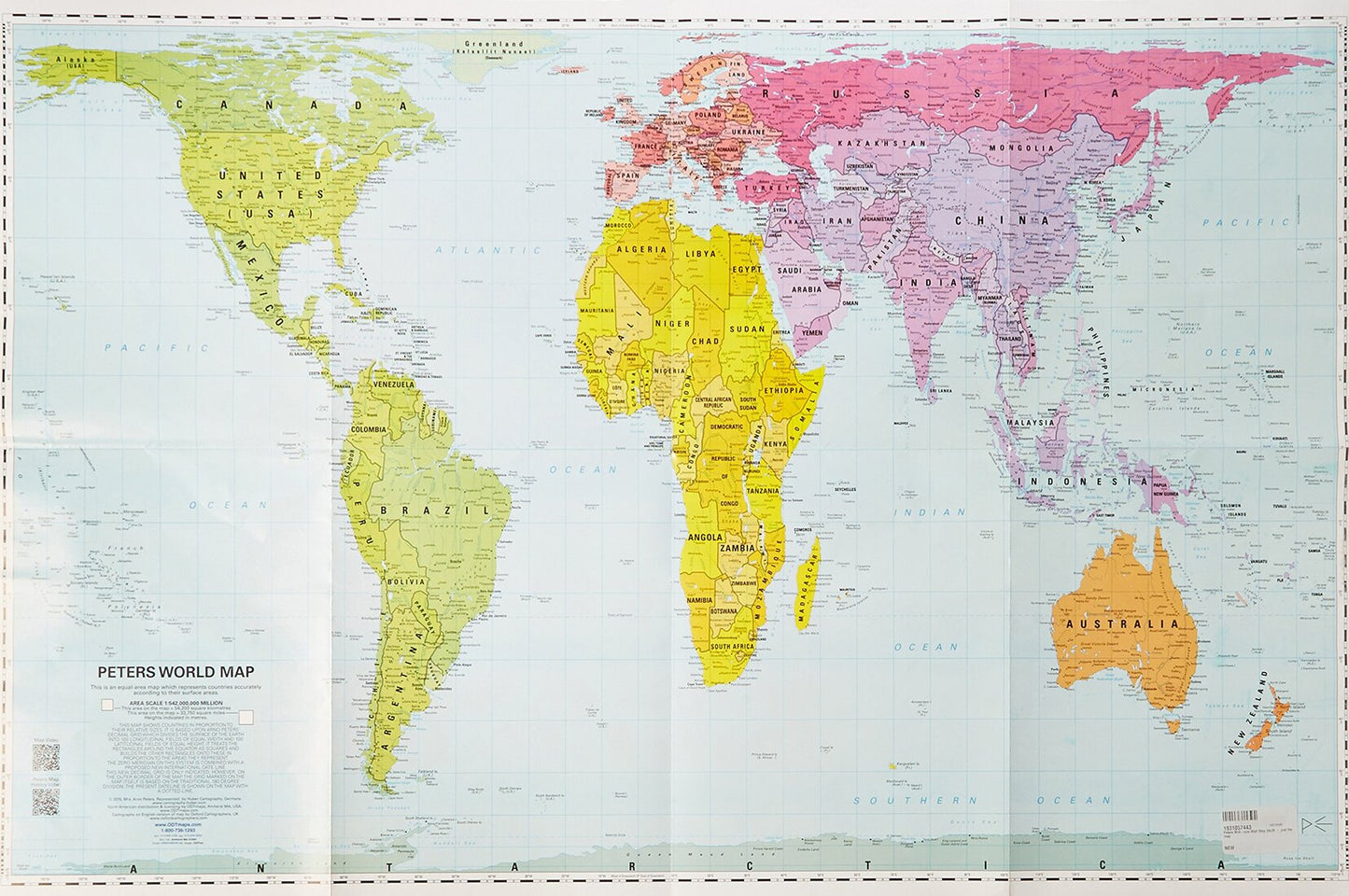 Peters Map, paper, folded, 24 x 36