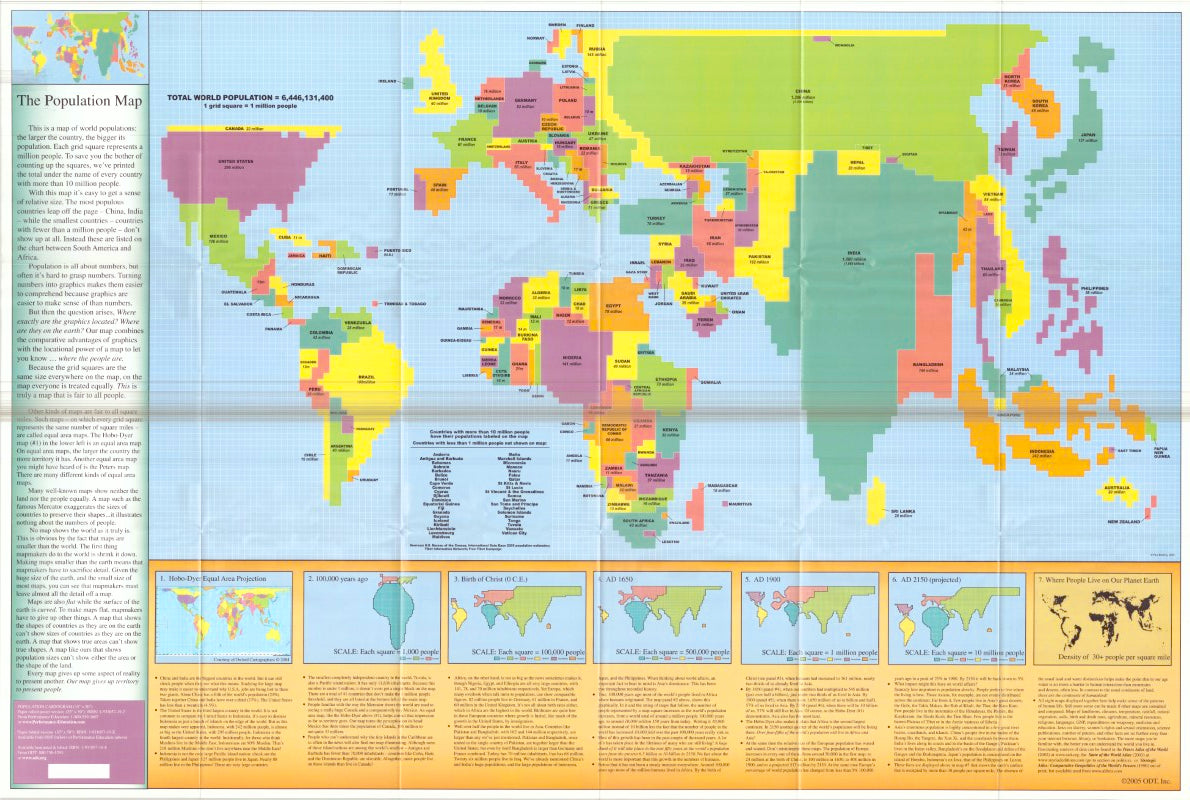 The 2005 World population map