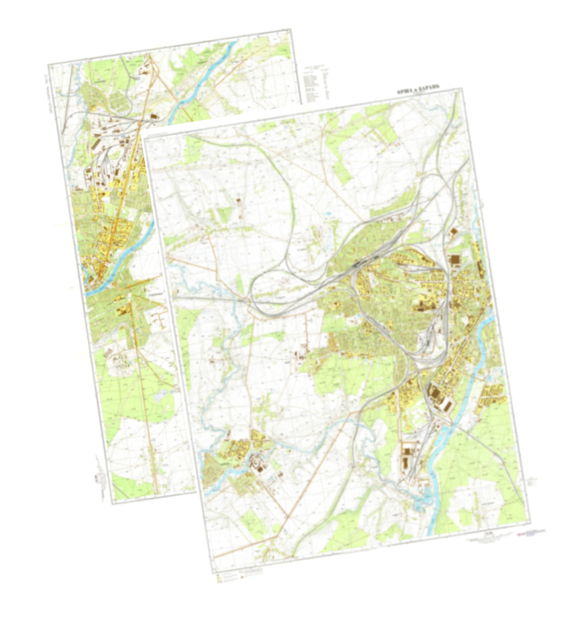 Orsha (Belarus) 2-Sheet Set - Soviet Military City Plans