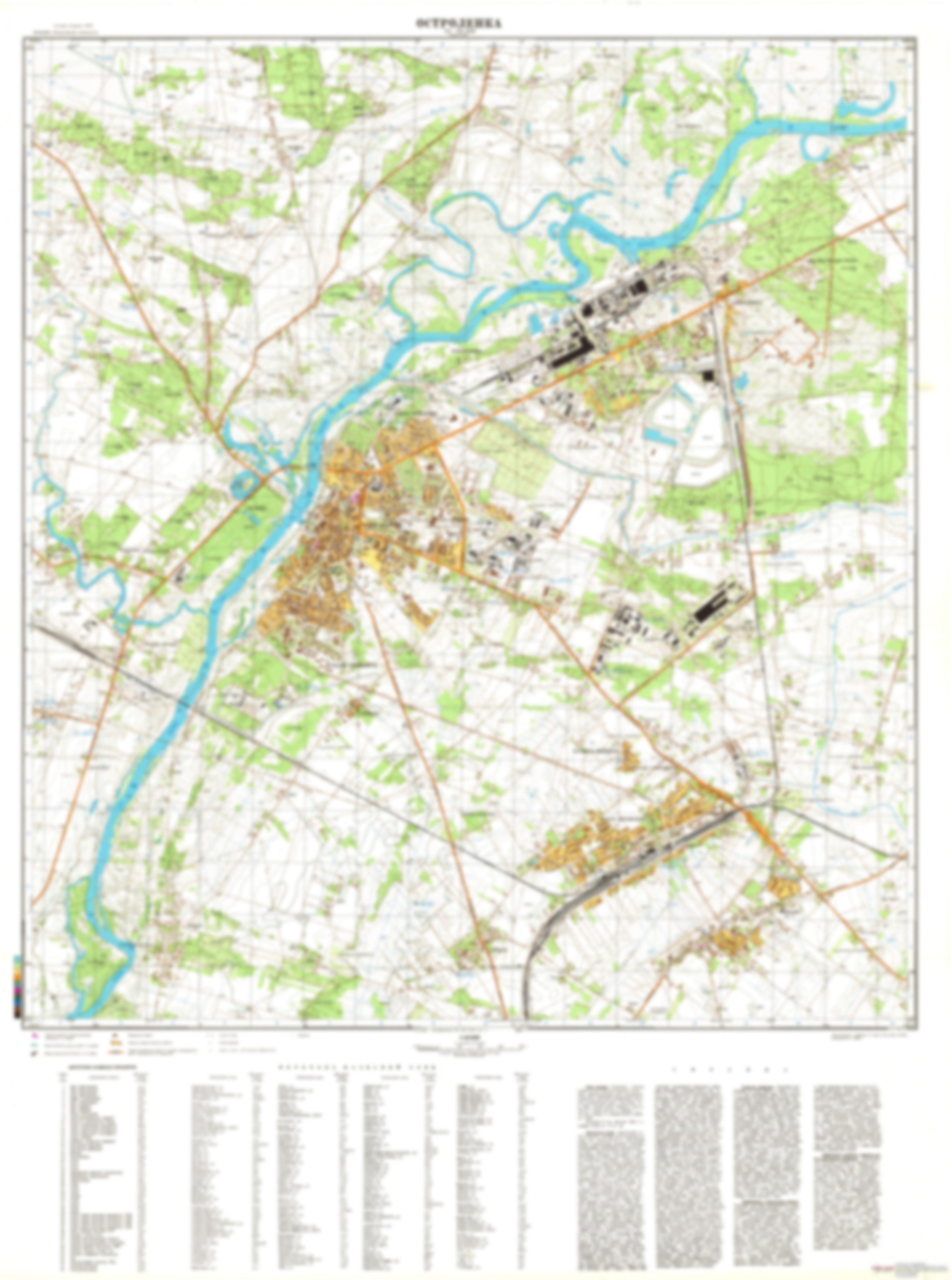 Ostroleka (Poland) - Soviet Military City Plans – Longitude Maps
