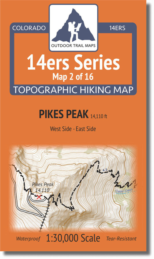 Colorado 14ers Map Series 2 of 16 - Pikes Peak (East and West)