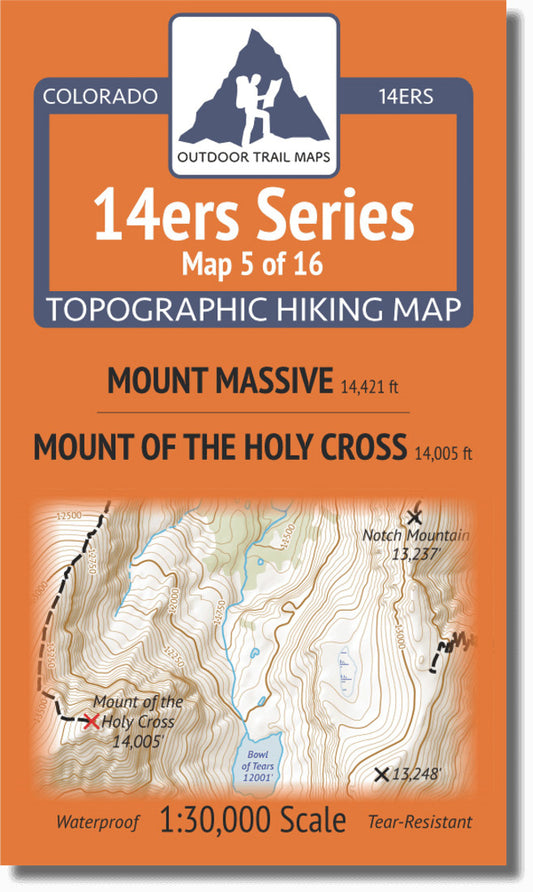 Colorado 14ers Map Series 5 of 16 - Mount Massive | Mount of the Holy Cross