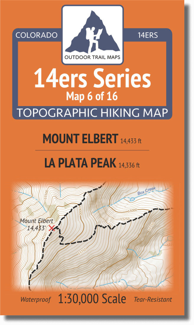 Colorado 14ers Map Series 6 of 16 - Elbert | La Plata