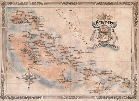 Bahamas Antique-Style Map