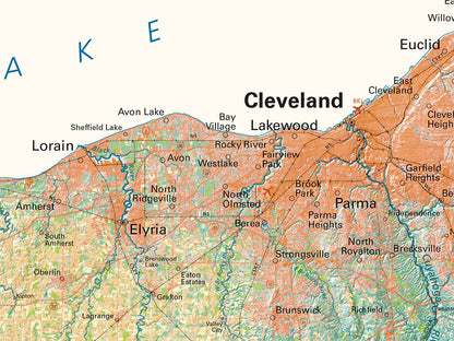 Ohio Land Cover Fine Art Print Map