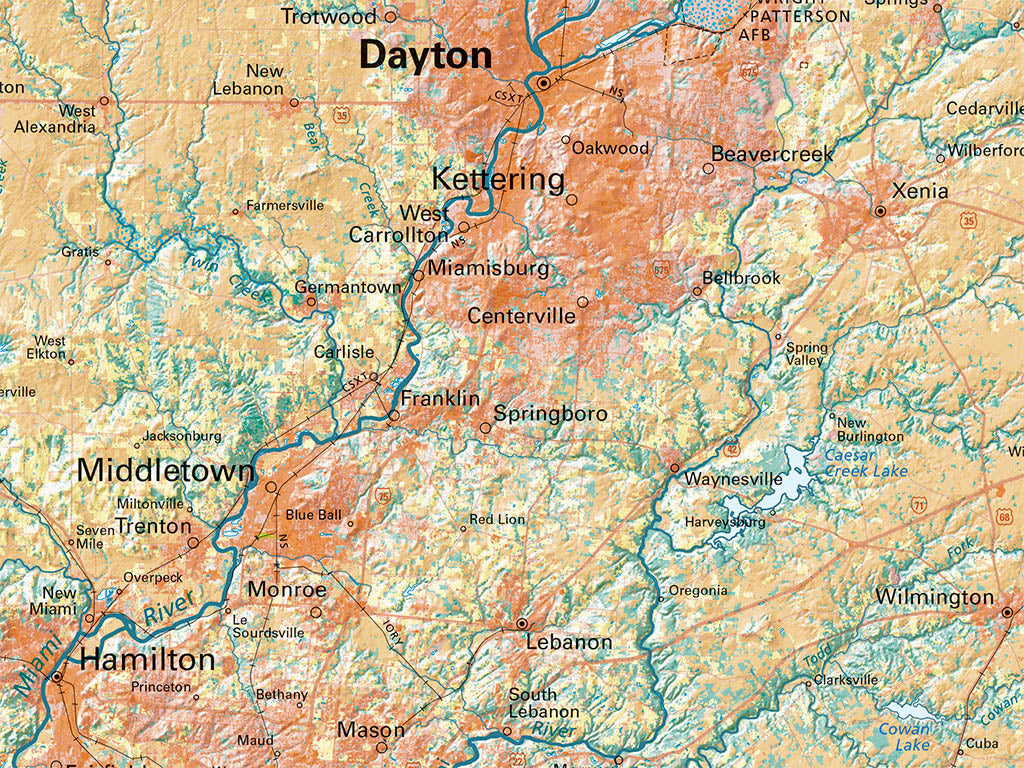 Ohio Land Cover Fine Art Print Map