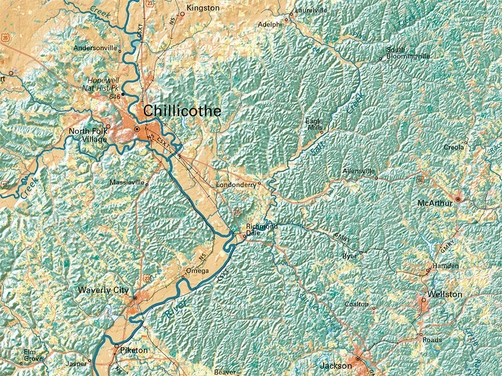 Ohio Land Cover Fine Art Print Map