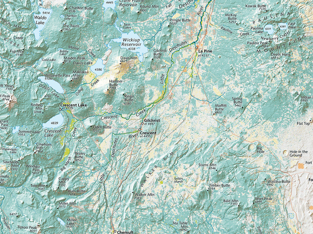 Oregon Land Cover Fine Art Print Map