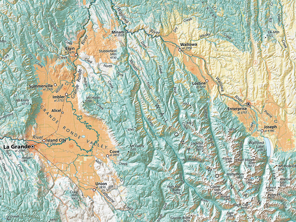 Oregon Land Cover Fine Art Print Map
