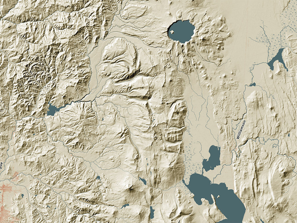 Oregon Landforms and Rivers Fine Art Print Map