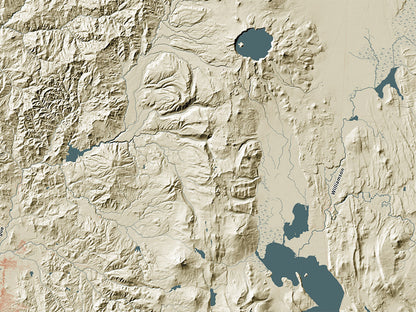 Oregon Landforms and Rivers Fine Art Print Map