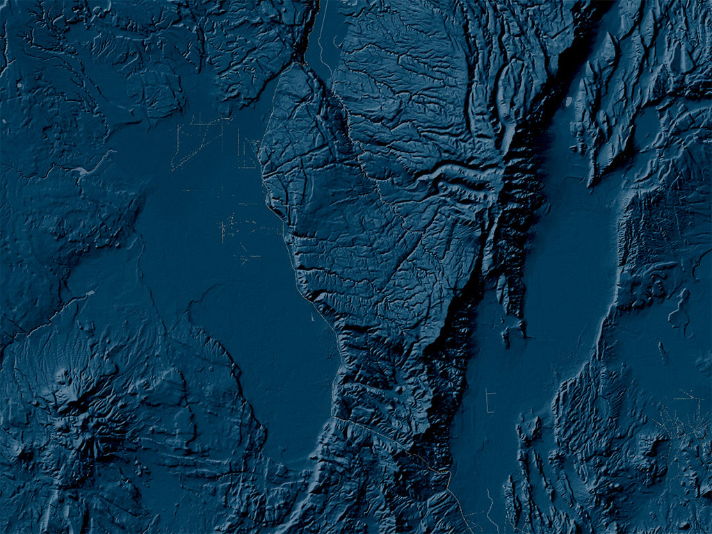 Oregon at Night Fine Art Print Map
