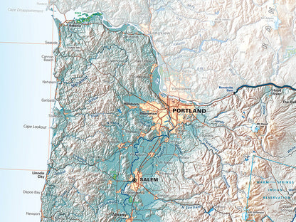 Oregon in Context Fine Art Print Map
