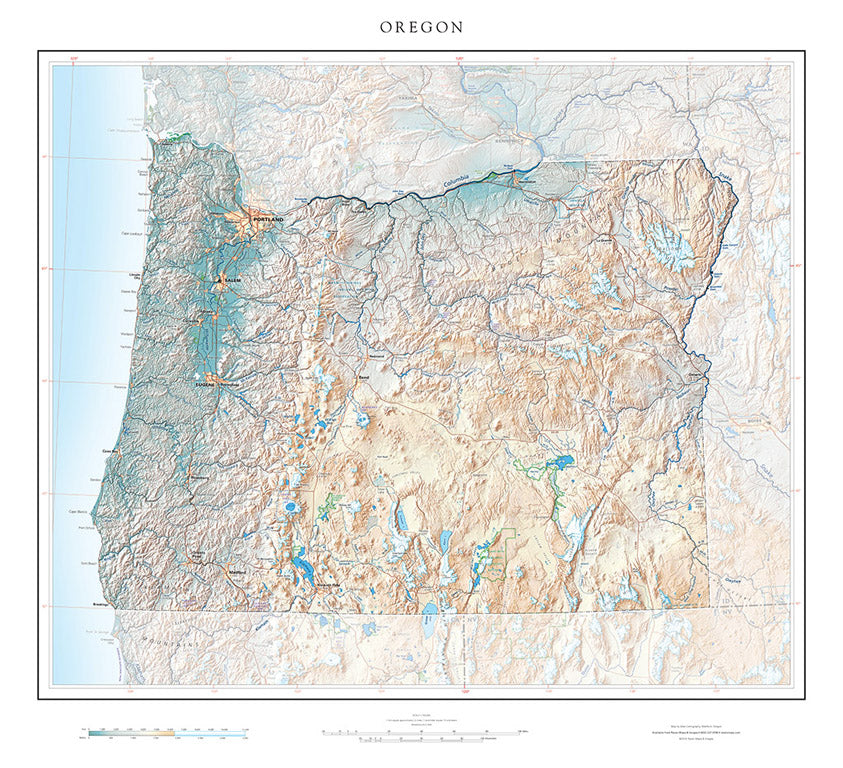Oregon in Context Fine Art Print Map