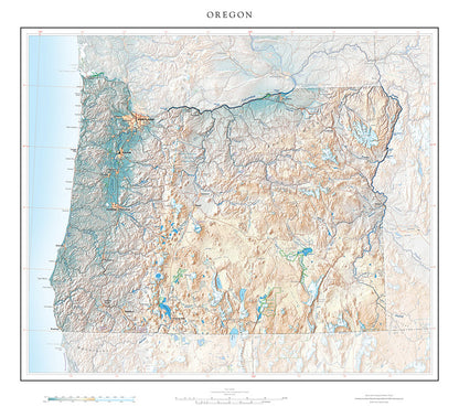 Oregon in Context Fine Art Print Map