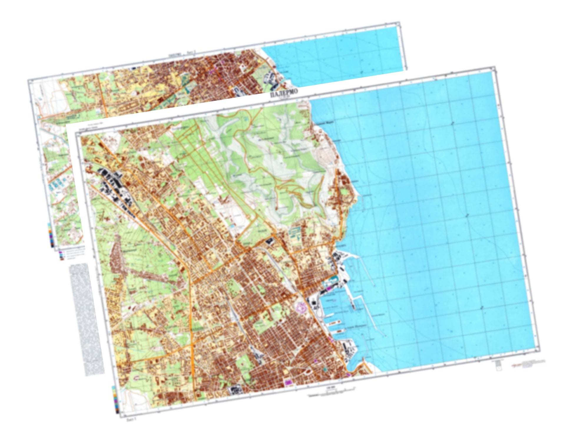 Palermo (Italy) 2-Sheet Set - Soviet Military City Plans