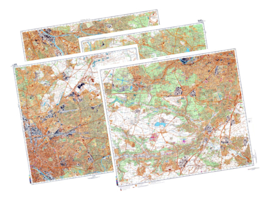 Paris (France) 4-Sheet Map Set - Soviet Military City Plans