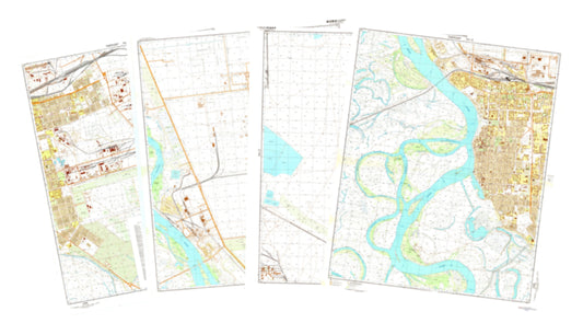 Pavlodar (Kazakhstan) 4-Sheet Map Set - Soviet Military City Plans