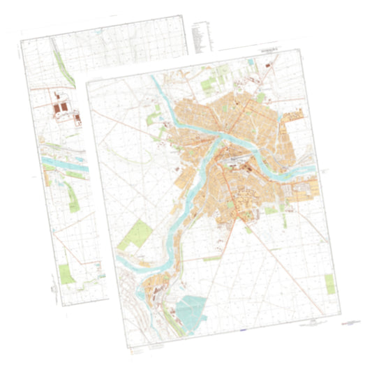 Pervomaisk (Ukraine) 2-Sheet Set - Soviet Military City Plans