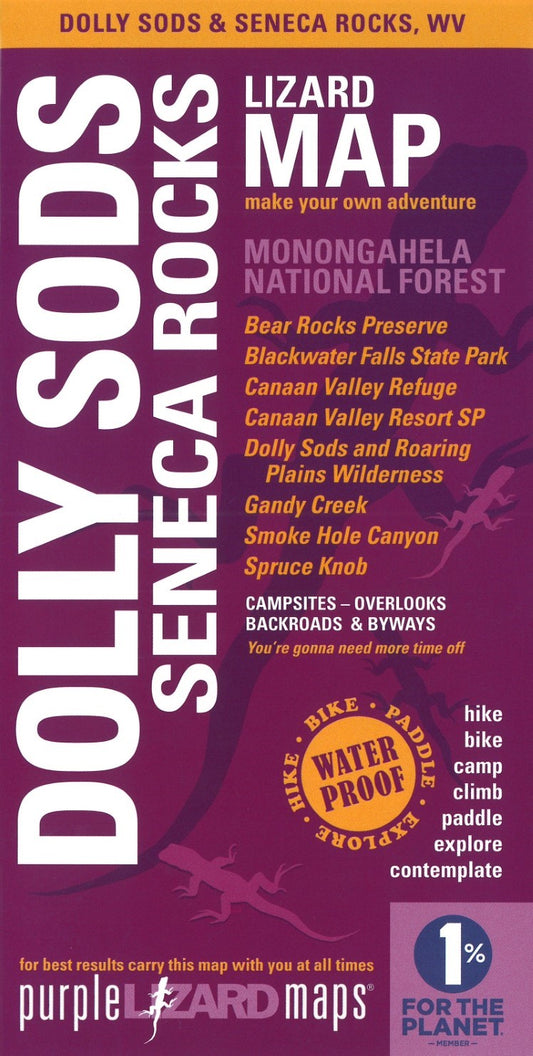 Dolly Sods-Seneca Rocks, Monongahela National Forest, West Virginia Lizard Map