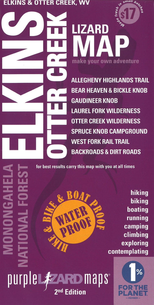 Elkins-Otter Creek, Monongahela National Forest, West Virginia Lizard Map