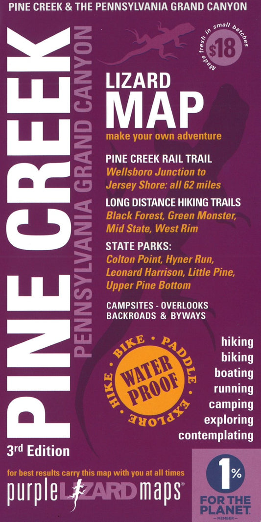 Pine Creek & The Pennsylvania Grand Canyon Lizard Map