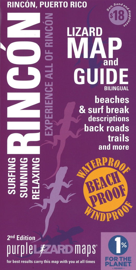 Rincón, Puerto Rico Lizard Map & Surf and Beach Guide