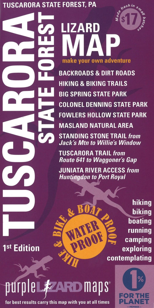 Tuscarora State Forest, Pennsylvania Lizard Map