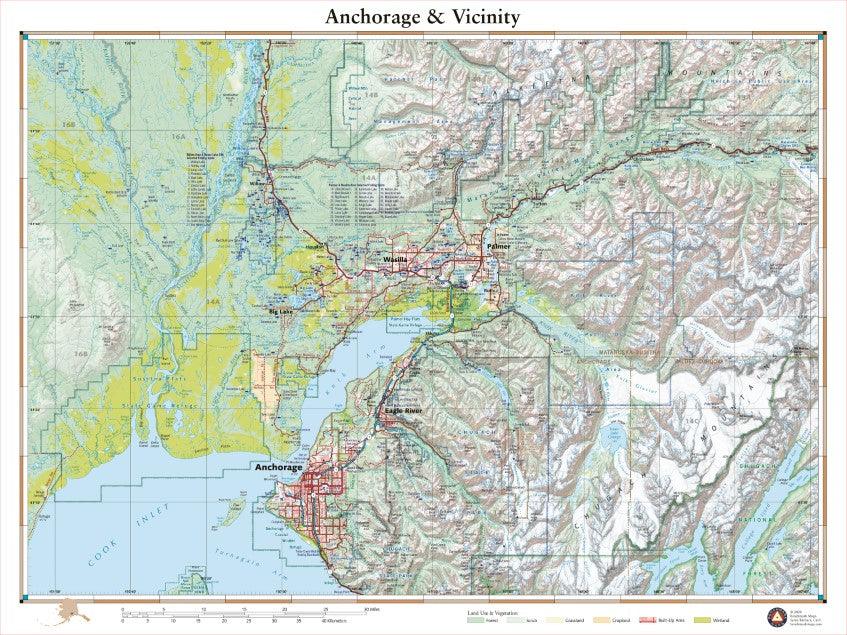 Anchorage and The Cook Inlet, Alaska Recreation Map