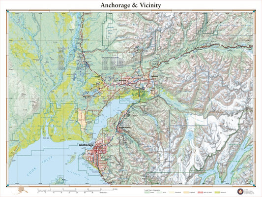 Anchorage and The Cook Inlet, Alaska Recreation Map