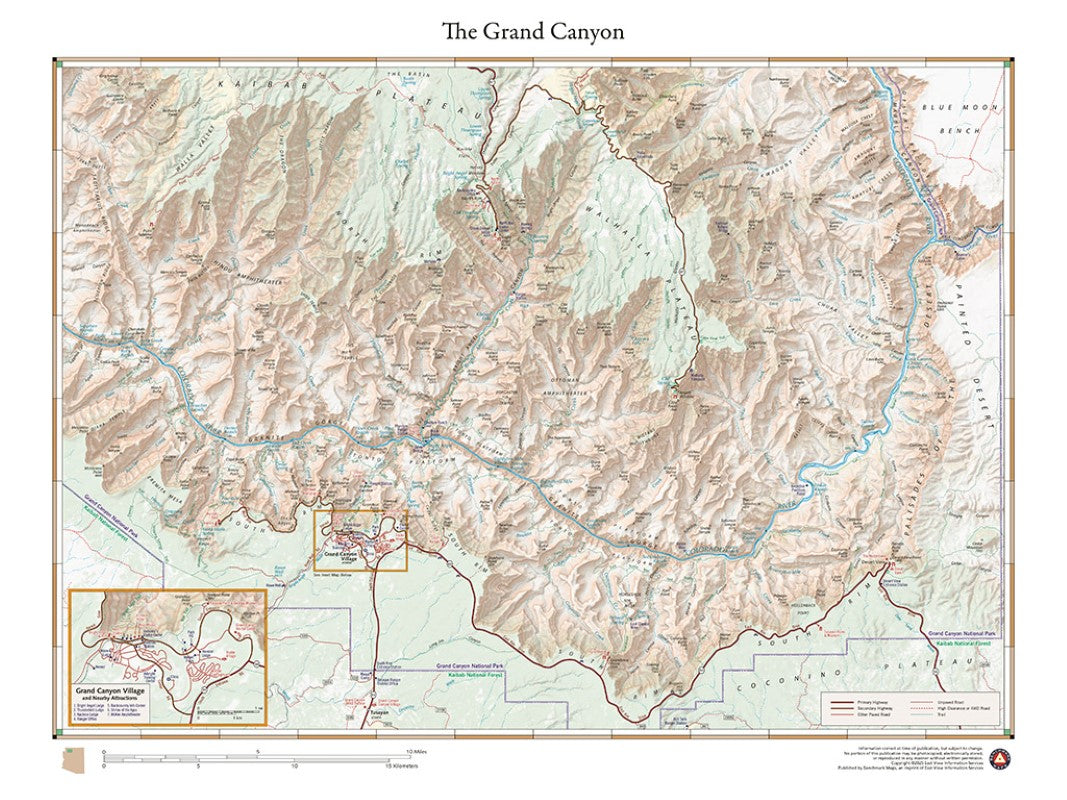 The Grand Canyon, Arizona Wall Map