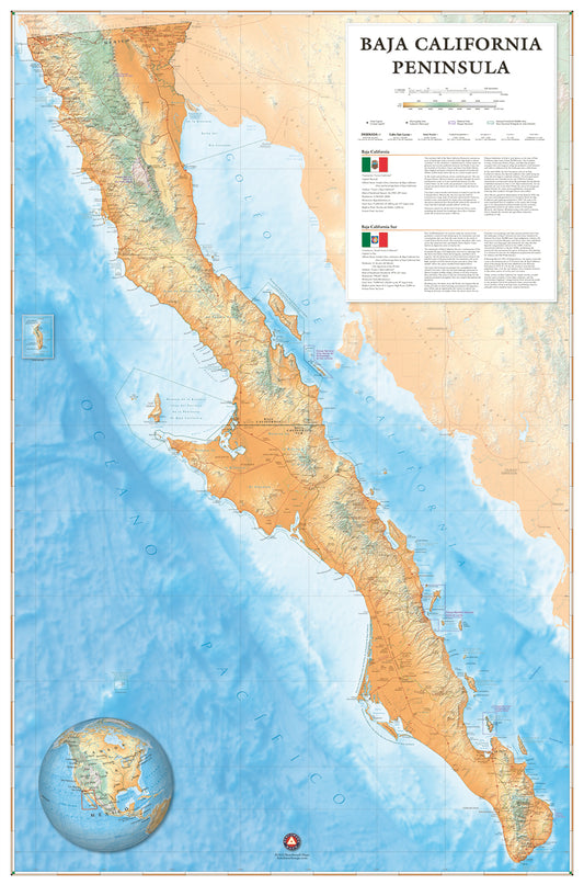 Baja California Peninsula Wall Map