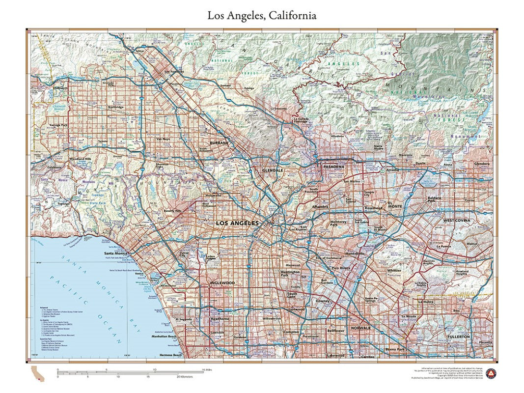 Los Angeles, California Wall Map