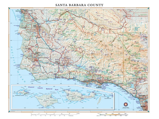 Santa Barbara County, California Wall Map