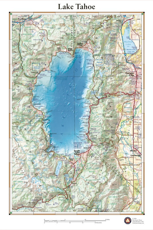 Lake Tahoe, California Recreation Map