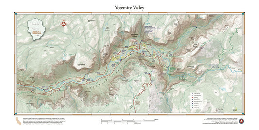Yosemite Valley, California Wall Map