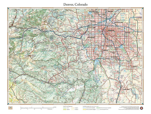 Denver Area, Colorado Wall Map