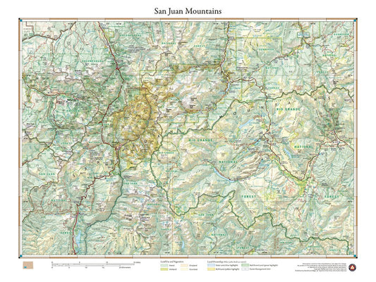San Juan Mountains, Colorado Wall Map