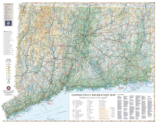 Connecticut Recreation Wall Map