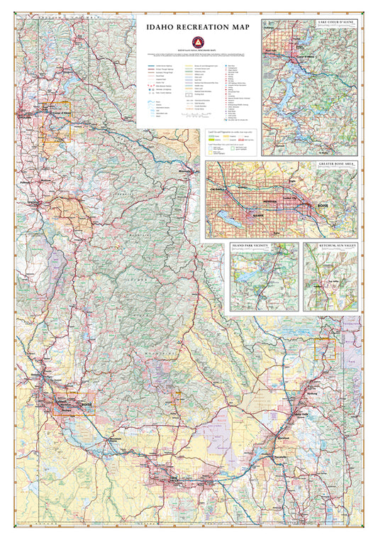 Idaho Recreation Wall Map